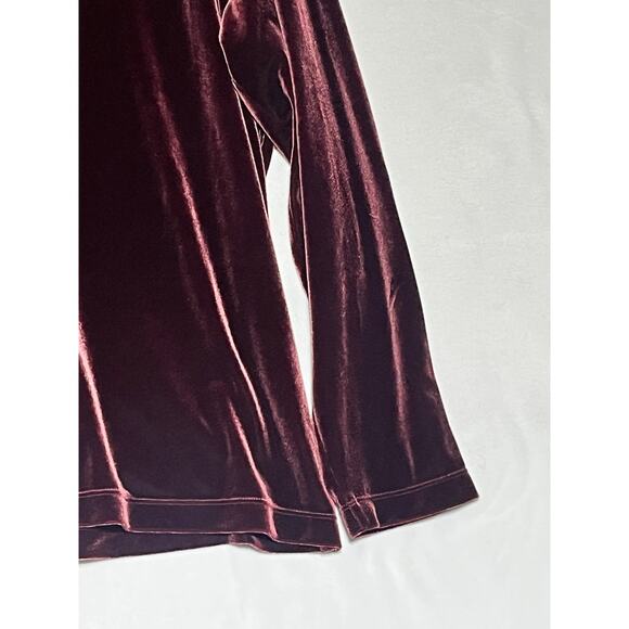 Susan Graver Velvet Turtleneck Womens 1X Purple Burgundy Long Sleeve Pullover - Picture 8 of 13